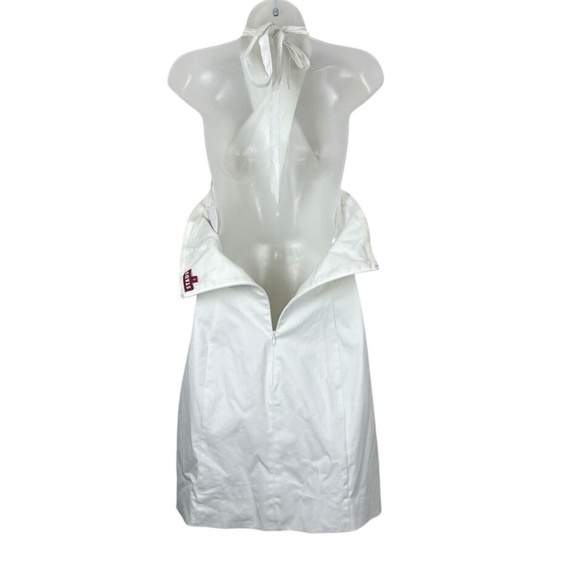 STAUD Haven Halter Neck Dress Ivory Pockets Stretch - Picture 7 of 10